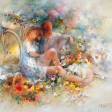 Схема вышивки «Прогулка влюбленных»