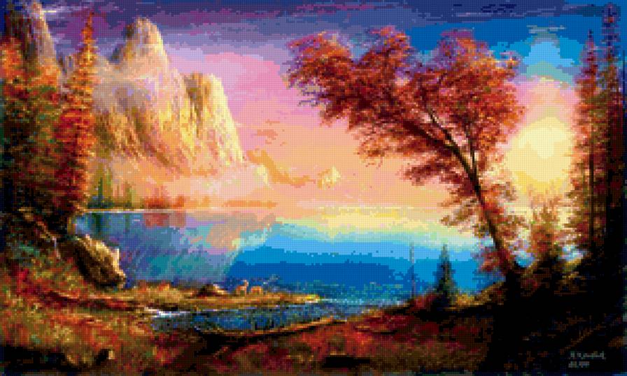 Осень в горах - горы, природа, осень, пейзаж, озеро - предпросмотр