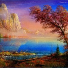 Схема вышивки «Осень в горах»