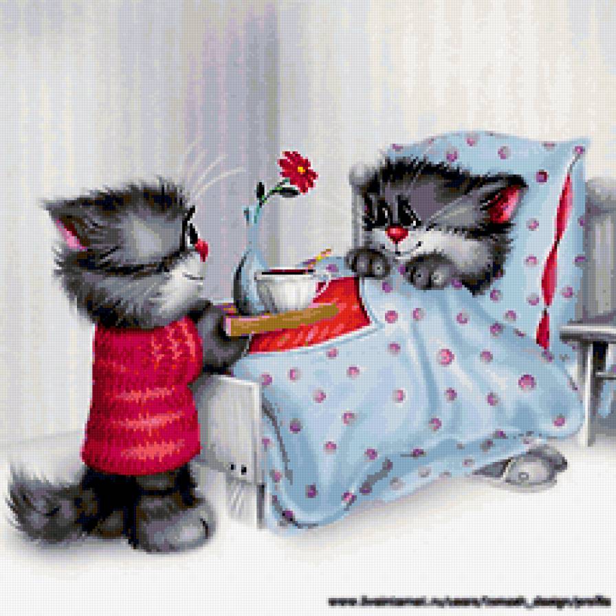 Кофе  утром - кофе коты - предпросмотр