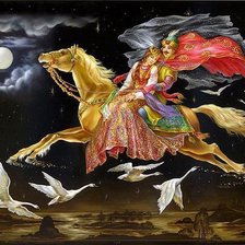 Схема вышивки «Гуси-лебеди»