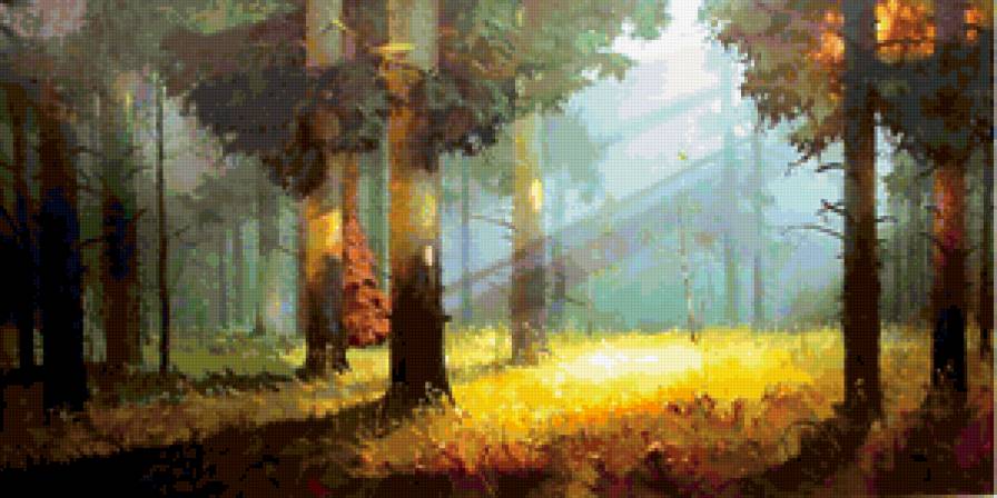 Лесная опушка - пейзаж, лес, поляна - предпросмотр