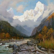 Схема вышивки «Горная река»