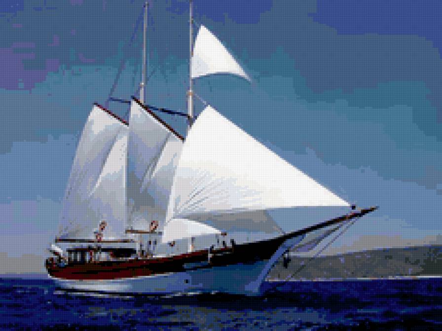 парусник - мир, облако, море, вид, природа, корабль, океан - предпросмотр