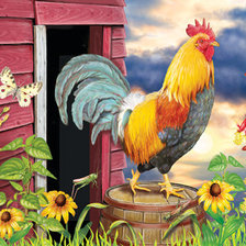 Схема вышивки «петушок-золотой гребешок»