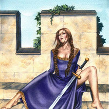 Схема вышивки «Девушка с мечем»