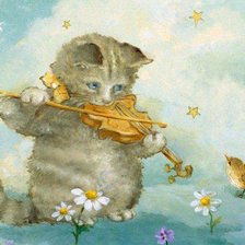 Схема вышивки «кот-скрипач»