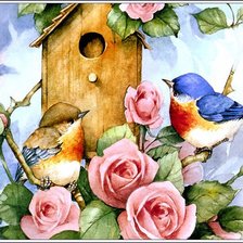 Схема вышивки «птички»