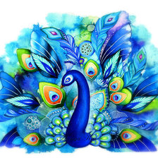 Схема вышивки «Павлин»