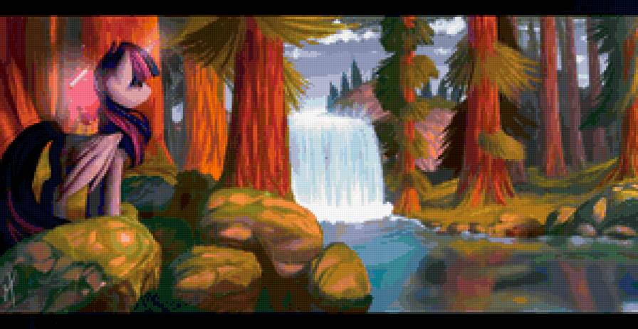 Искорка и водопад - мой маленький пони - предпросмотр