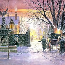 Схема вышивки «Снегопад в ночи»