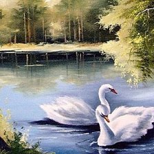 Схема вышивки «Лебеди»