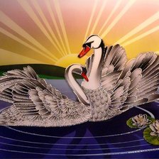 Схема вышивки «пара лебедей»