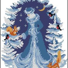 Схема вышивки «снегурочка»