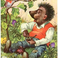 Схема вышивки «Серия ёжики "Споём вместе"»