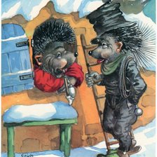 Схема вышивки «Серия ёжики "Здравствуй друг"»