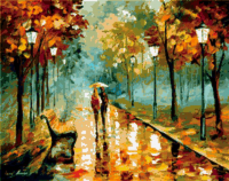 аллея в тумане - предпросмотр