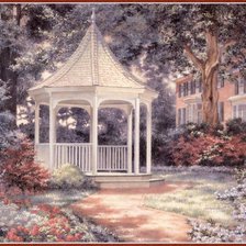 Схема вышивки «Беседка в саду»