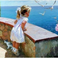 Схема вышивки «Девочка на террасе»