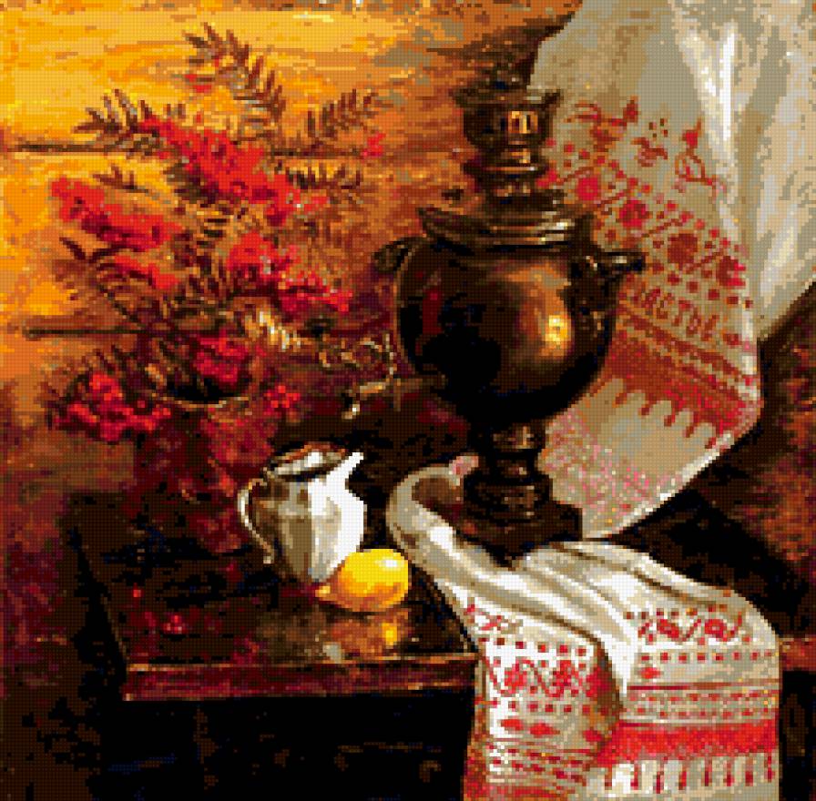 На счастье! - рушник, самовар, натюрморт - предпросмотр