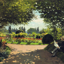 Адолф Моне читает в саду