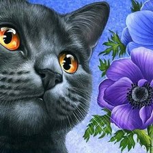 Схема вышивки «Кот»