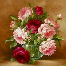 Схема вышивки «Пионы»