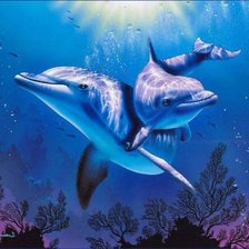 Схема вышивки «Дельфины»