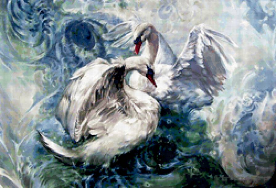 лебеди 2 - пара, лебеди, птицы, любовь - предпросмотр
