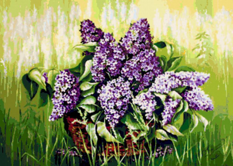 сирень в корзине - предпросмотр