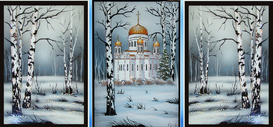 Триптих Березки - оригинал