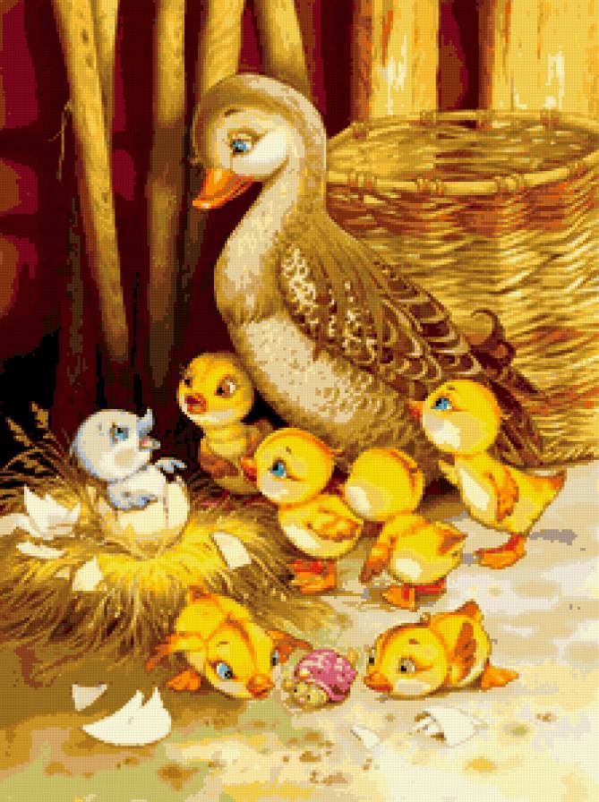 гадкий утенок - птицы, утка, сказки, утята, иллюстрации, в детскую, детям - предпросмотр
