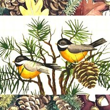 Схема вышивки «Птички-синички»