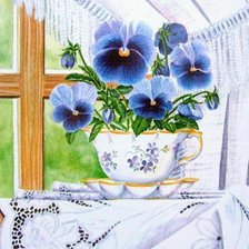 Схема вышивки «анютки»