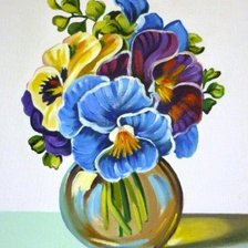 Схема вышивки «анютки»