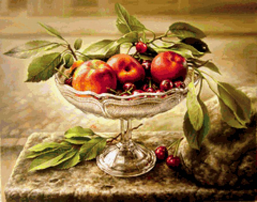 яблочки в вазе - яблоки .ваза - предпросмотр