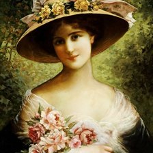 Схема вышивки «Дама с букетом»