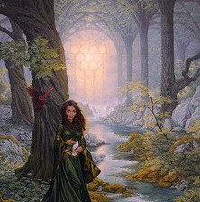 Схема вышивки «У лесной реки»