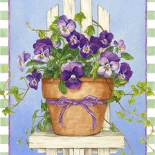Схема вышивки «фиалки»