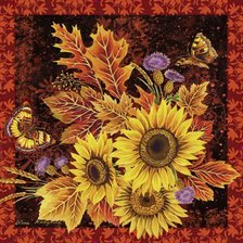 Схема вышивки «Подушка "Осень"»