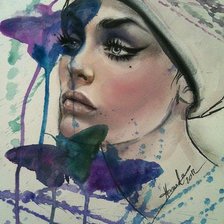 Схема вышивки «Девушка»