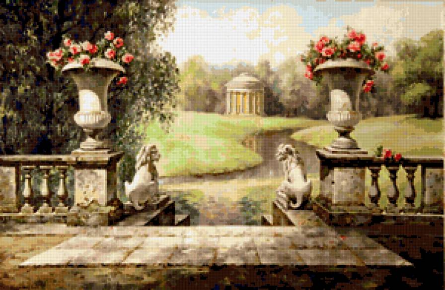 Павловск. Вечная беседа - лето, парк, пейзаж, скульптура. - предпросмотр