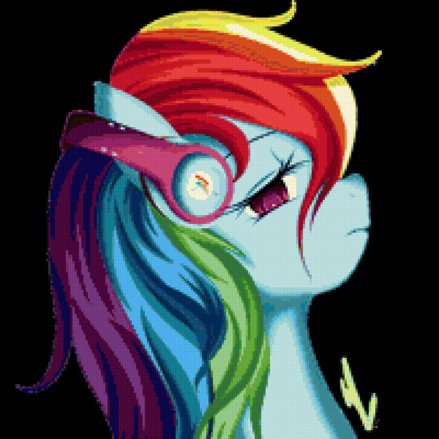 Rainbow Dash - rainbow dash, pony cross stitch pattern - предпросмотр