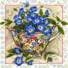 Схема вышивки «фиалки»