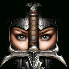 Схема вышивки «Девушка с мечом»