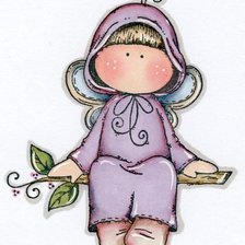 Схема вышивки «девочка на веточке»