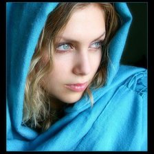 Схема вышивки «Девушка в голубом»