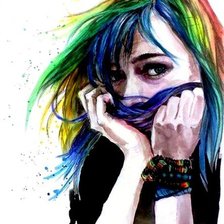 Схема вышивки «Разновецтные волосы»