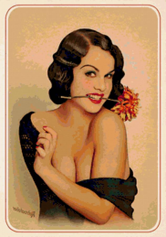 Девушка с цветком - девушка - предпросмотр