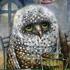 Схема вышивки «Совенок Печалька»